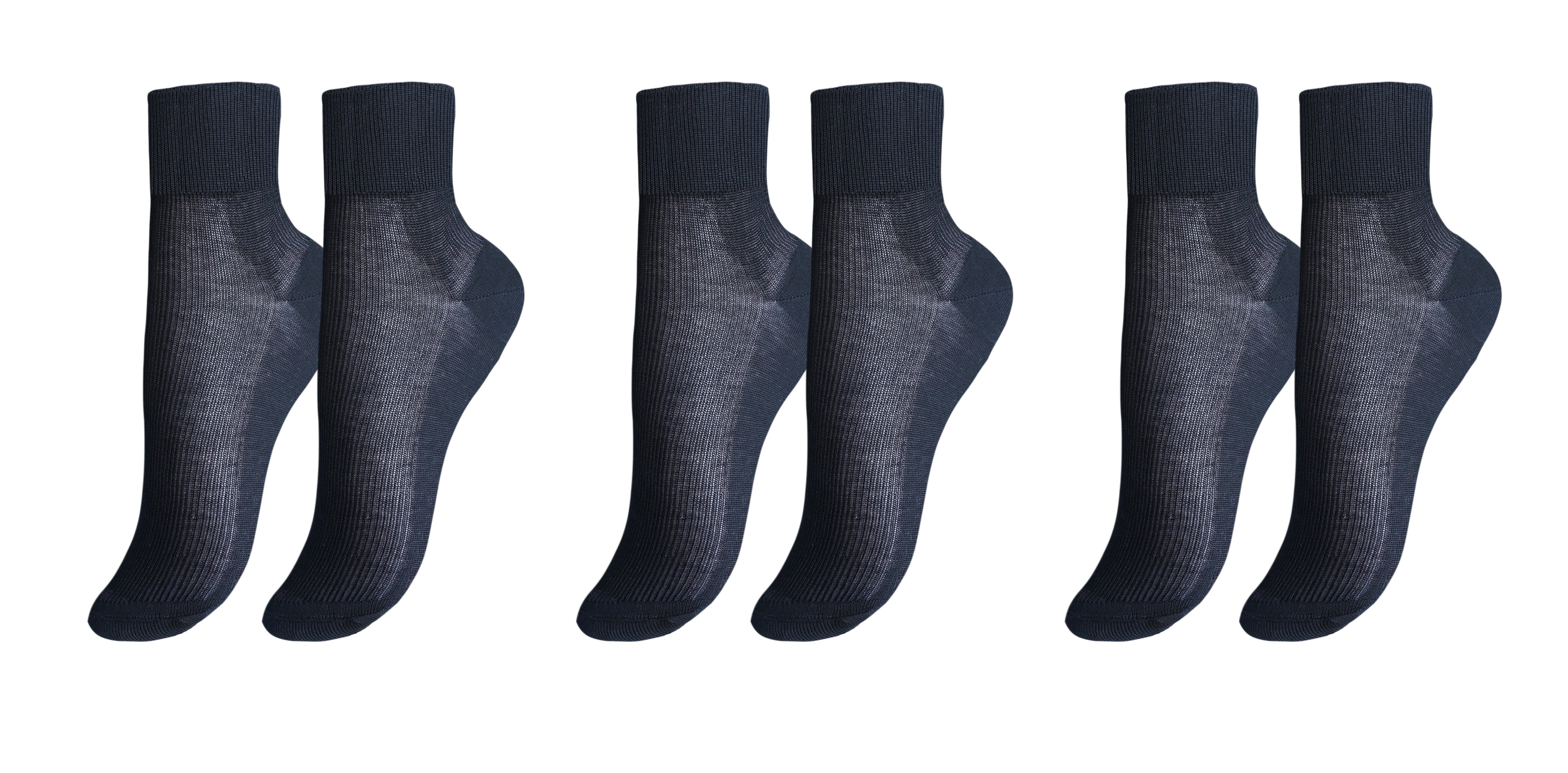 tittimitti® 100% Mercerized Cotton "Filo di Scozia" Women's Ankle Socks. 3-Pack. Made in Italy.