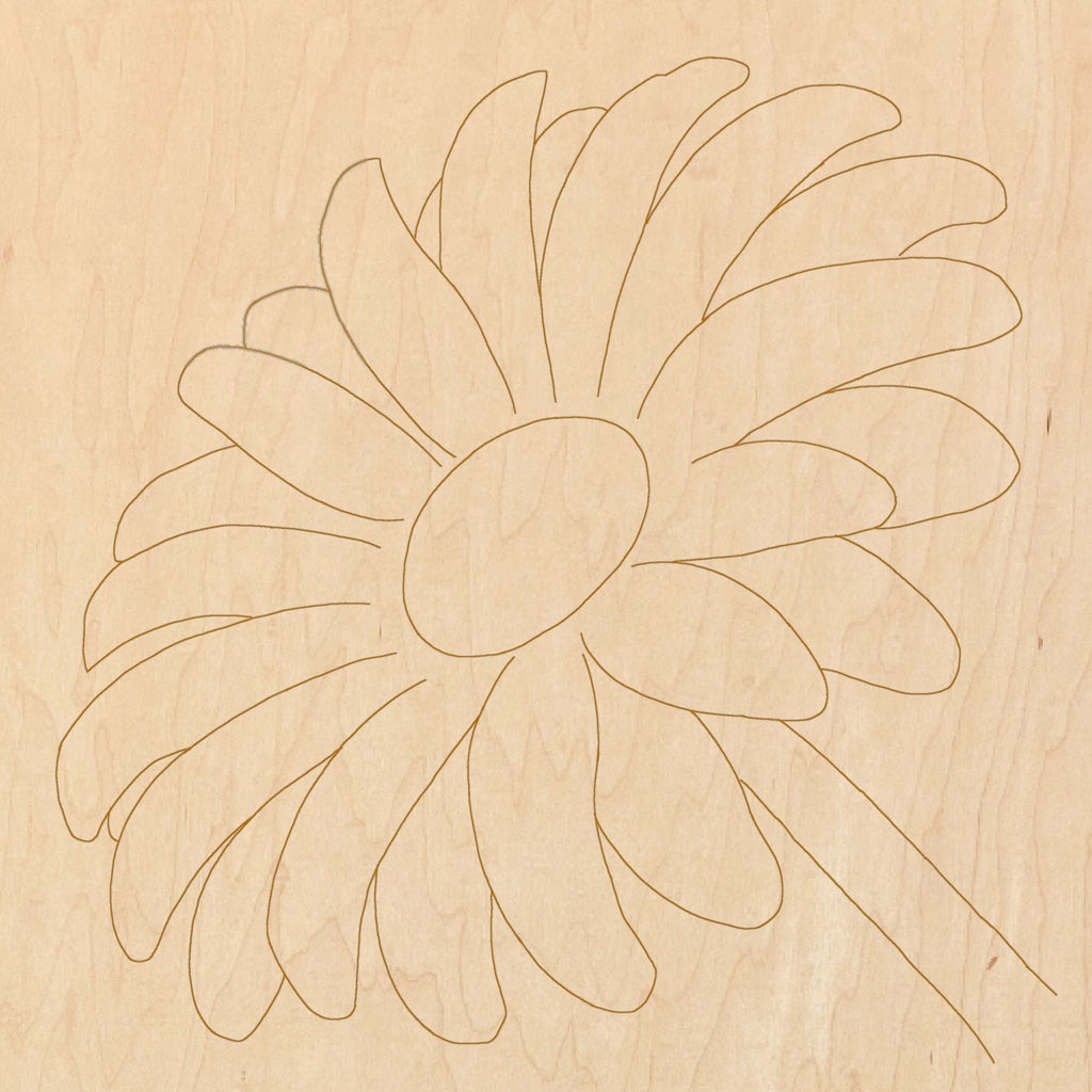 White Daisy with Pattern 14"x14" (wood)