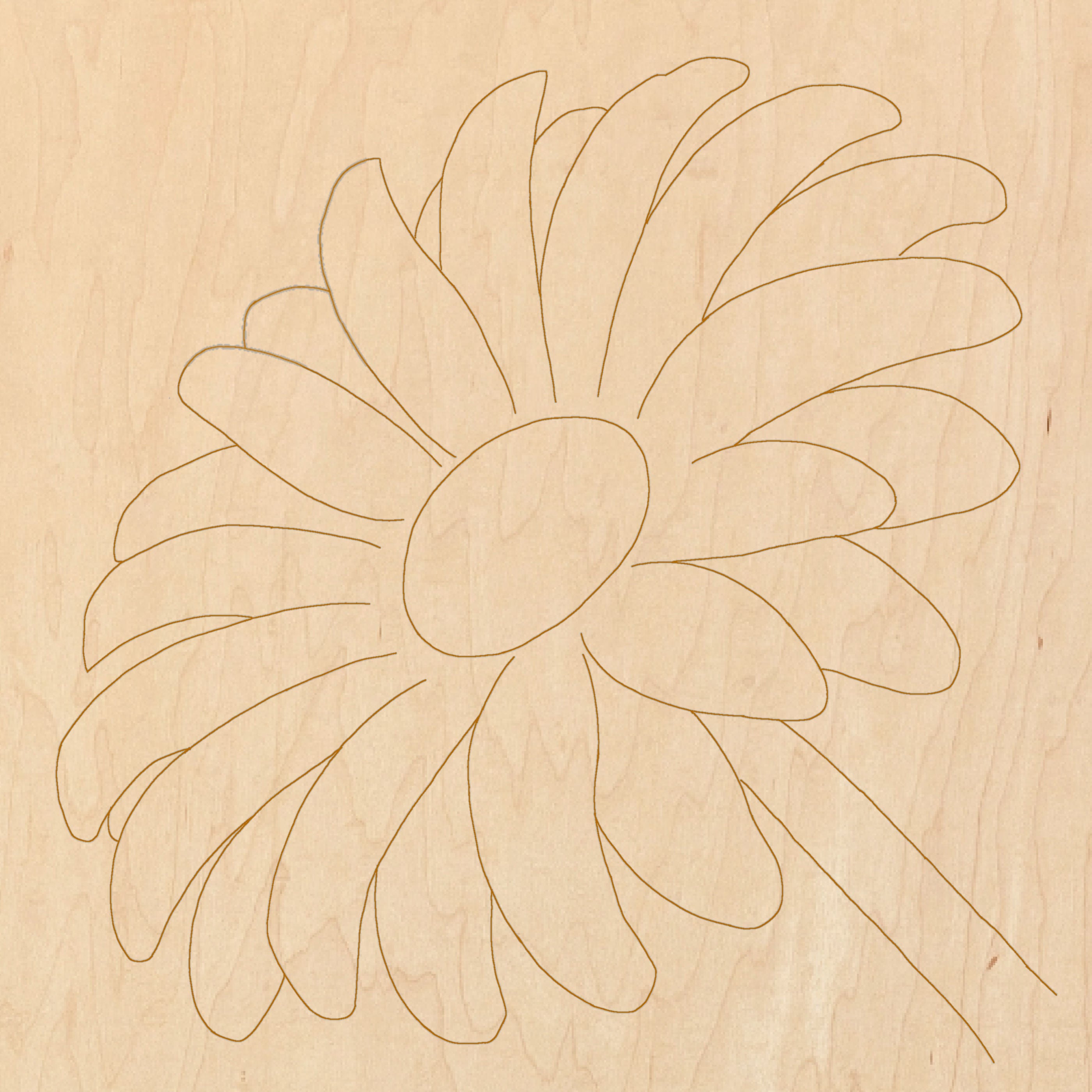 White Daisy with Pattern 14"x14" (wood)